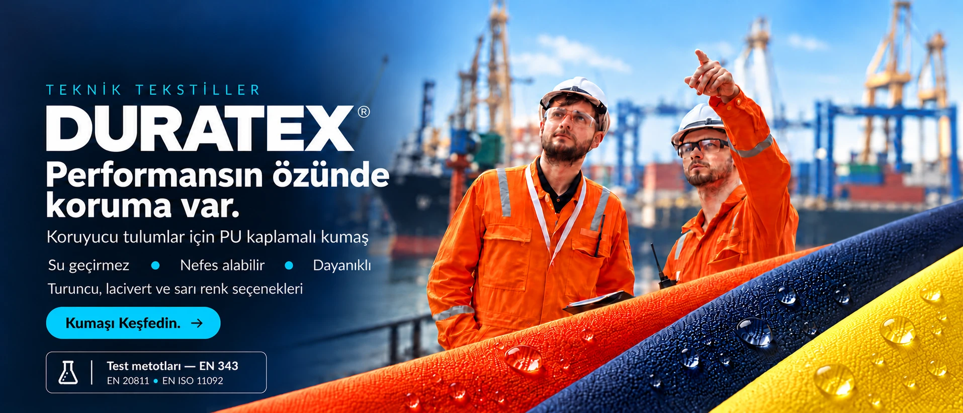 Duratex PU kaplamalı koruyucu tulum kumaşı
