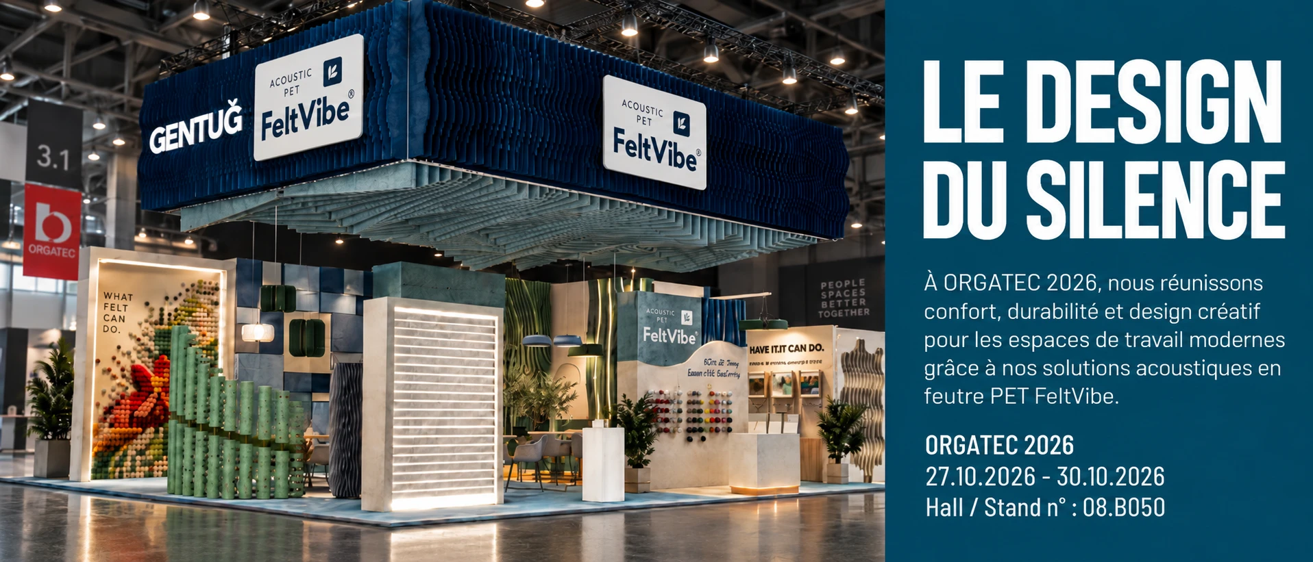 Gentuğ et FeltVibe à ORGATEC 2026 – Hall 8, stand B050