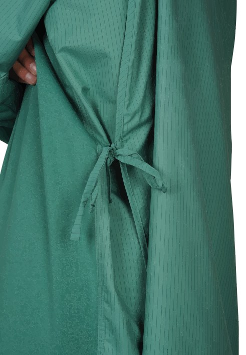 Liens latéraux de la blouse opératoire Precision, vert