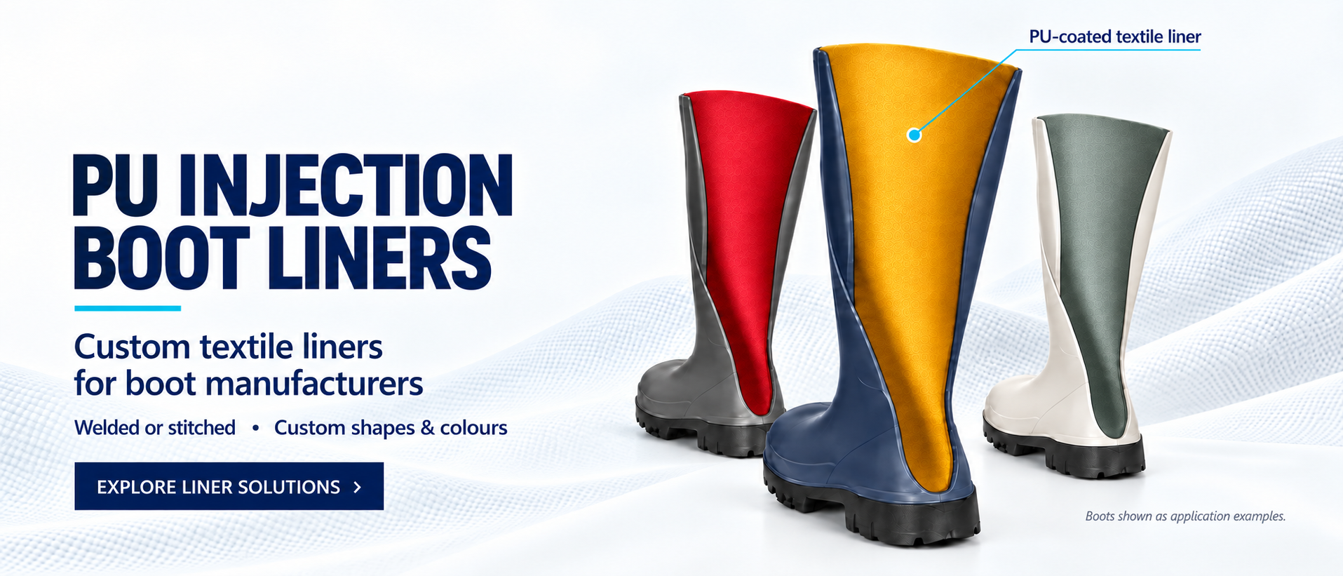 PU Injection Boot Liners Welded or Stitched Construction